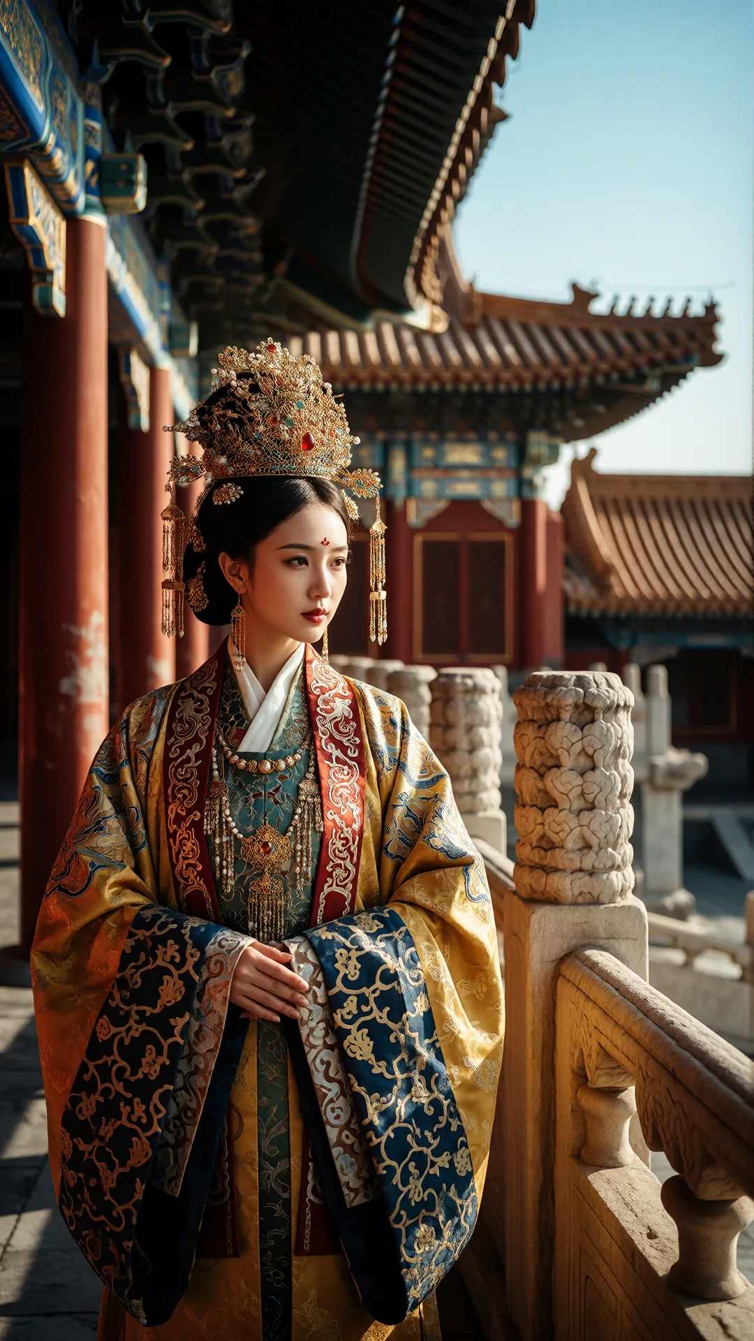 画面风格：古典东方美学摄影，采用电影级光影与高动态范围渲染，色彩